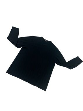 Banana Republic Men’s Extra Fine Merino Wool Black V Neck Sweater Large Italian